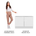 Ver imagem 7 de Balcão Gabinete de Pia 120 Cm 2 Portas Branco/branco Veludo
