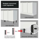 Ver imagem 4 de Balcão Gabinete de Pia 120 Cm 2 Portas Branco/branco Veludo