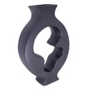 Ver imagem 1 de Vaso Decorativo Cerâmica Vazado para Centro Mesa Preto 29 Cm F04 - D'Rossi
