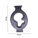 Ver imagem 2 de Vaso Decorativo Cerâmica Vazado para Centro Mesa Preto 29 Cm F04 - D'Rossi