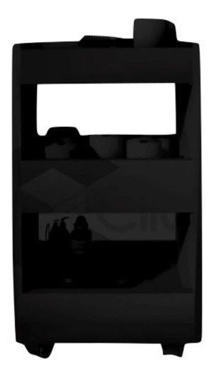 Carrinho balcão Para manicure Versátil preto Redecore Carrinho auxiliar multiuso - 2