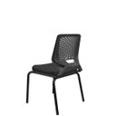 Ver imagem 3 de Kit 02 Cadeiras Fixa Aproximação Beezi Base Preta Encosto Preto e Assento em Material Sintético (cou