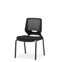 Ver imagem 2 de Kit 02 Cadeiras Fixa Aproximação Beezi Base Preta Encosto Preto e Assento em Material Sintético (cou