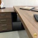 Ver imagem 3 de Mesa para Escritório Diretor Grande 2 Portas 4 Gavetas Nogal/preto