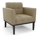Ver imagem 1 de Poltrona Decorativa Karen Pés Fixo em Madeira Preto Suede Nude G19 - Gran Belo
