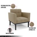 Ver imagem 3 de Poltrona Decorativa Karen Pés Fixo em Madeira Preto Suede Nude G19 - Gran Belo
