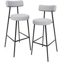 Ver imagem 1 de Kit 02 Banquetas Alta Cozinha Bar Sala Jantar Estrutura Em Aço Milão L02 Bouclê Cinza - Lyam