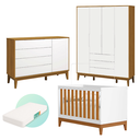 Ver imagem 1 de Quarto de Bebê Completo Classic Elfe Branco Savana com Colchão