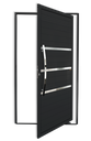 Ver imagem 1 de Porta Pivotante Alumínio Lambril Evolution c/Puxador e.Preto 120 Brimak