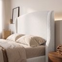 Ver imagem 1 de Cabeceira para Cama Box Casal Padrão Shae 140cm Estofada com Frame Bouclê Branco - Desk Design
