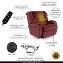 Ver imagem 3 de Poltrona do Papai Sala de Cinema Reclinável Kylie Power Elétrica Massagem USB PU Vermelho G23 Gran B