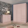 Jogo de Quarto Infantil Pietra com Guarda Roupa e Cômoda Rosê - Pr Baby Rosê - 1