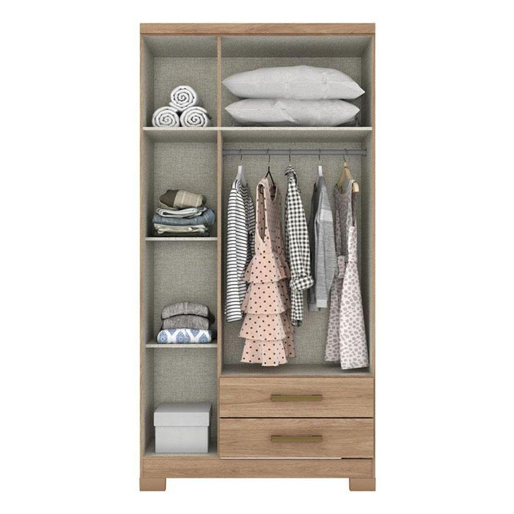 Cômoda Ravenna e Guarda Roupa Solteiro Açaí Jequitibá Brilho - Henn - 3