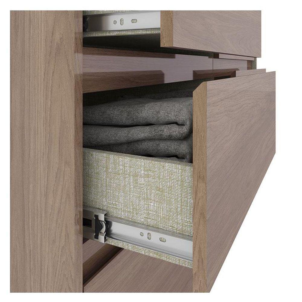 Cômoda Ravenna e Guarda Roupa Solteiro Açaí Jequitibá Brilho - Henn - 5