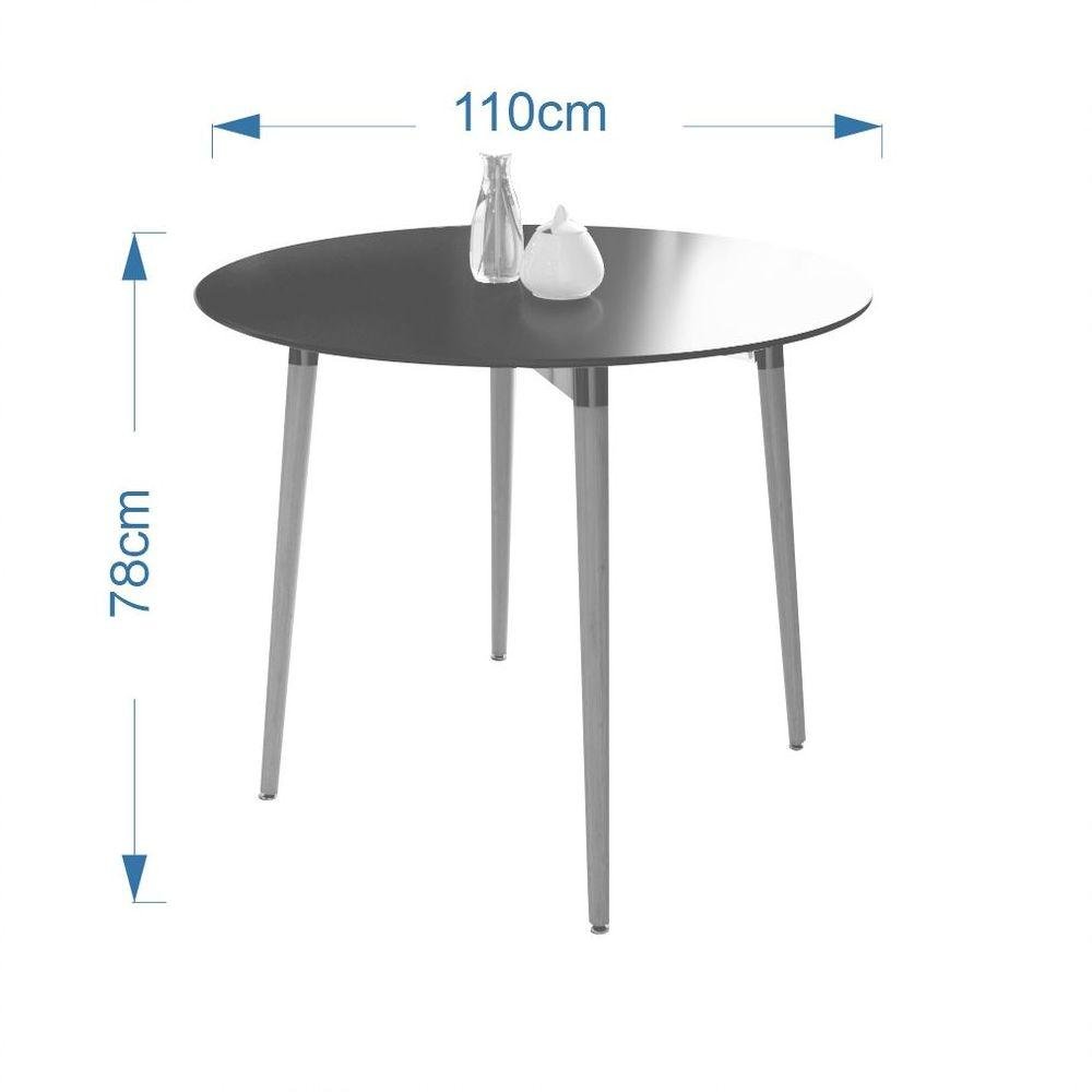 Mesa De Jantar Redonda Gardênia 110cm 4 Pés Palito Turquesa - 2