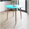 Mesa De Jantar Redonda Gardênia 110cm 4 Pés Palito Turquesa - 1