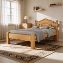 Ver imagem 6 de Cama Casal em Madeira Maciça Torneada 140cm Adreas B07 Mel - Lyam Decor