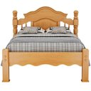 Ver imagem 3 de Cama Casal em Madeira Maciça Torneada 140cm Adreas B07 Mel - Lyam Decor