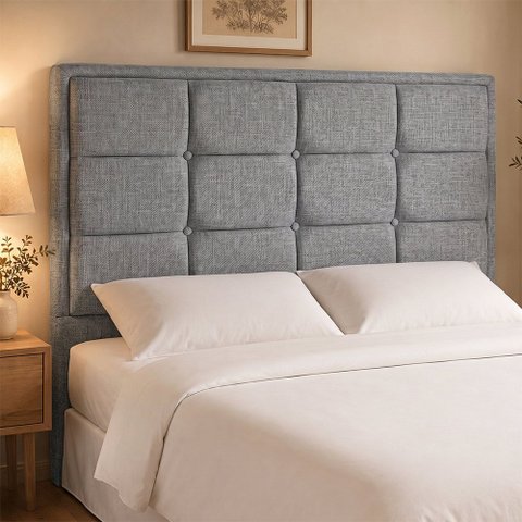 Cabeceira para Cama Box Casal 140cm Sena Linho Cinza - Sallar Home
