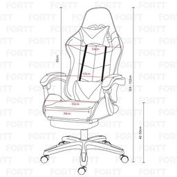 Cadeira Gamer Fortt Xiamen Azul - Cgf022-a - 4 Cadeira Gamer Fortt Xiamen Azul - Cgf022-a - 4