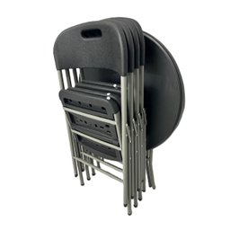 Mesa Cor Preta Dobrável Redonda Vghome 80cm - 7