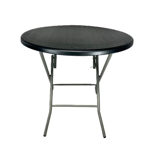 Mesa Cor Preta Dobrável Redonda Vghome 80cm