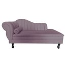 Ver imagem 3 de Recamier Decorativo Divã Amsterdã 147cm Lado Direito Veludo Rosê
