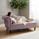 Ver imagem 1 de Recamier Decorativo Divã Amsterdã 147cm Lado Direito Veludo Rosê