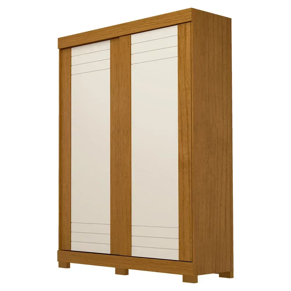 Guarda Roupa Ayla 02 Portas e 02 Gavetas 100% Mdf Cinamomo/off White
