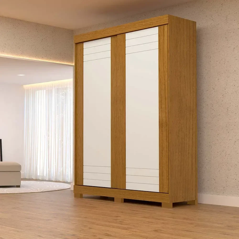 Guarda Roupa Ayla 02 Portas e 02 Gavetas 100% Mdf Cinamomo/off White - 2