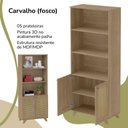 Ver imagem 6 de Estante 2 Portas 3 Nichos 172x70 4709 Carvalho Arly