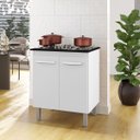 Ver imagem 1 de Balcão Cooktop 4 Bocas Jade 75cm 2 Portas Pés com Regulagem Cor:branco;tamanho:4 Bocas
