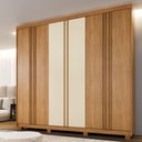 Ver imagem 2 de Guarda Roupa Porto 6 Portas Ripado 4 Gavetas 10 Prateleiras Cinamomo 2 Portas Off