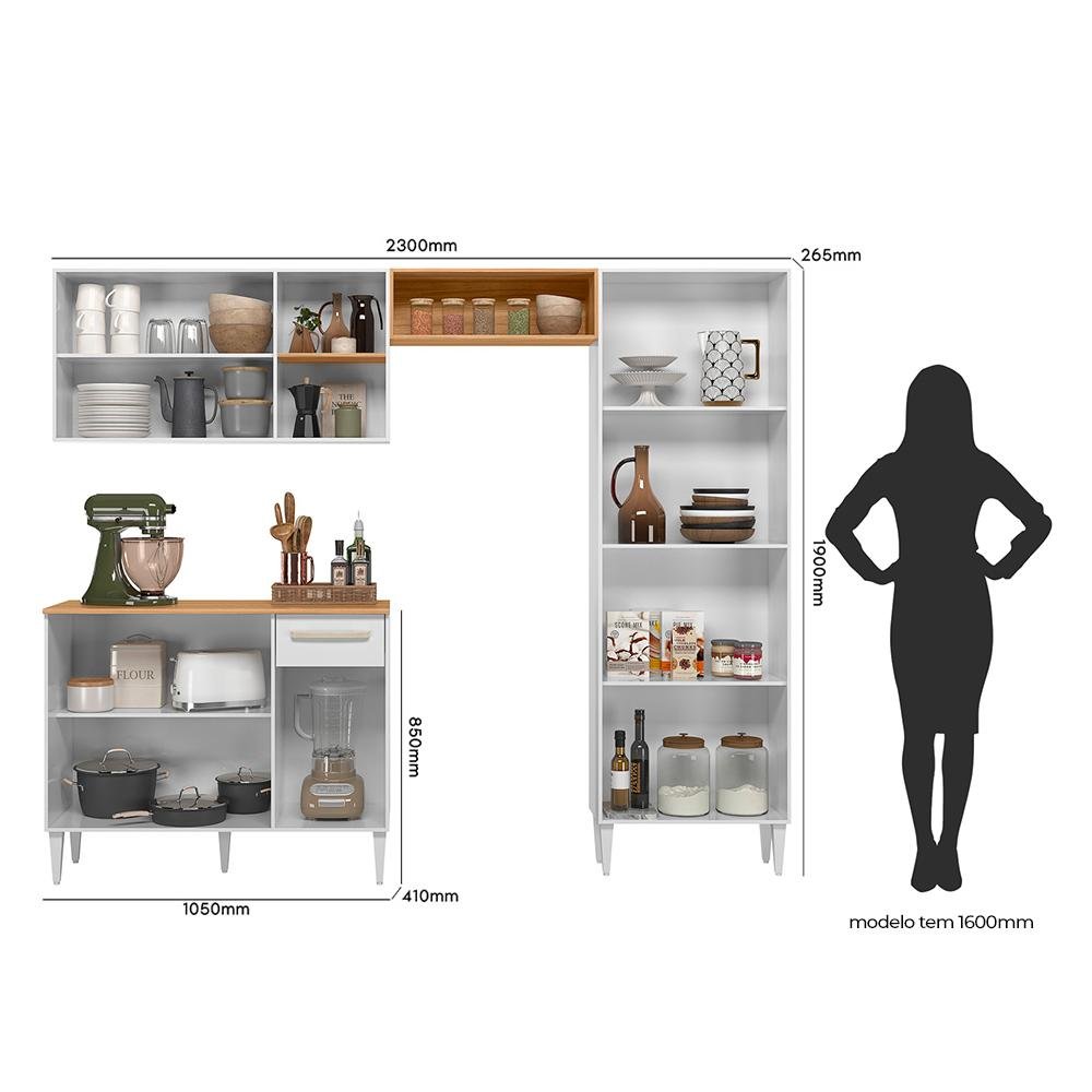 Cozinha Compacta Completa Mariah 9 Portas Nicioli - 2