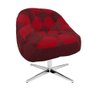 Kit 04 Poltrona Paloma Escritório Sala Giratória Metal Sintético Vinho E Sintético Vermelho - 2