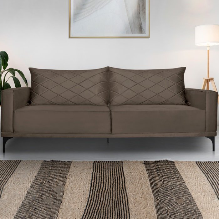 Sofa Living 2 Lugares Nori 160cm Veludo Deluxe 2231 Ezz - 2