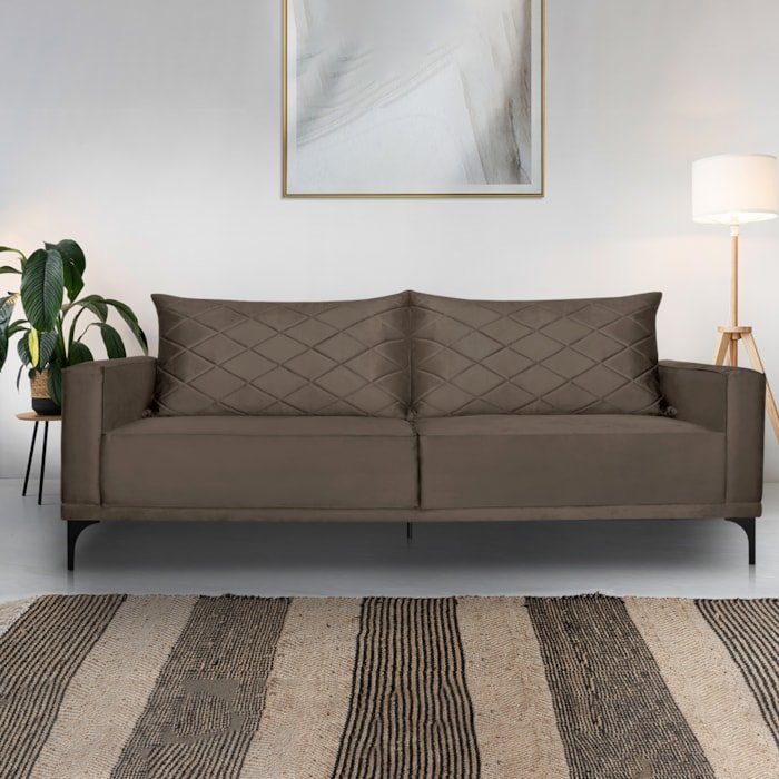 Sofa Living 2 Lugares Nori 160cm Veludo Deluxe 2231 Ezz - 10