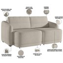 Ver mais imagens de Sofá Cama para Sala de Estar 2 Lugares 196cm Montserrat K01 Bouclê Bege - Lyam Decor