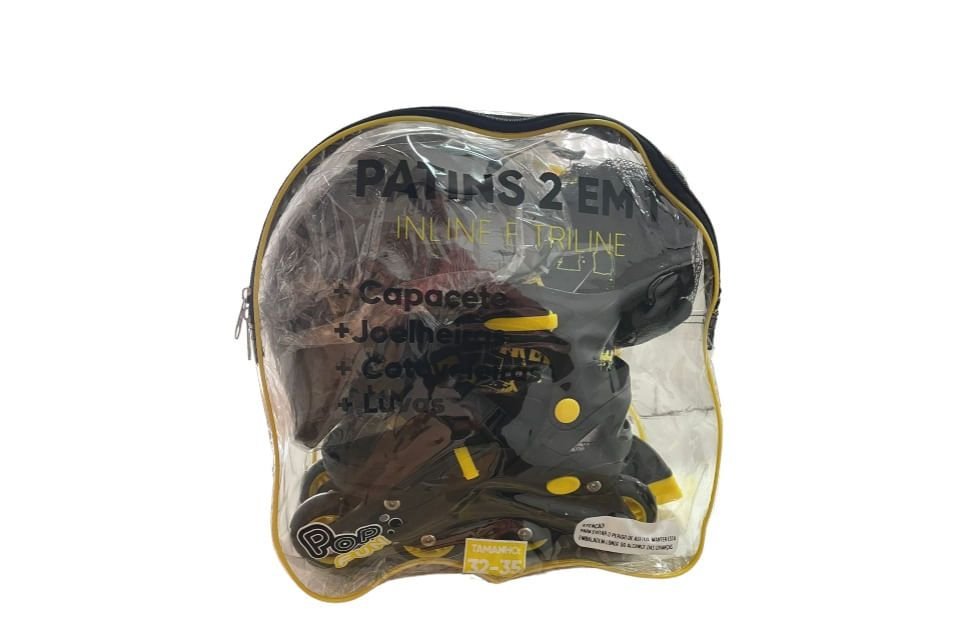 Patins Inline e Triline - 32/35 - com Mochila - Preto Terraco Up Importacao e Exportacao - 7