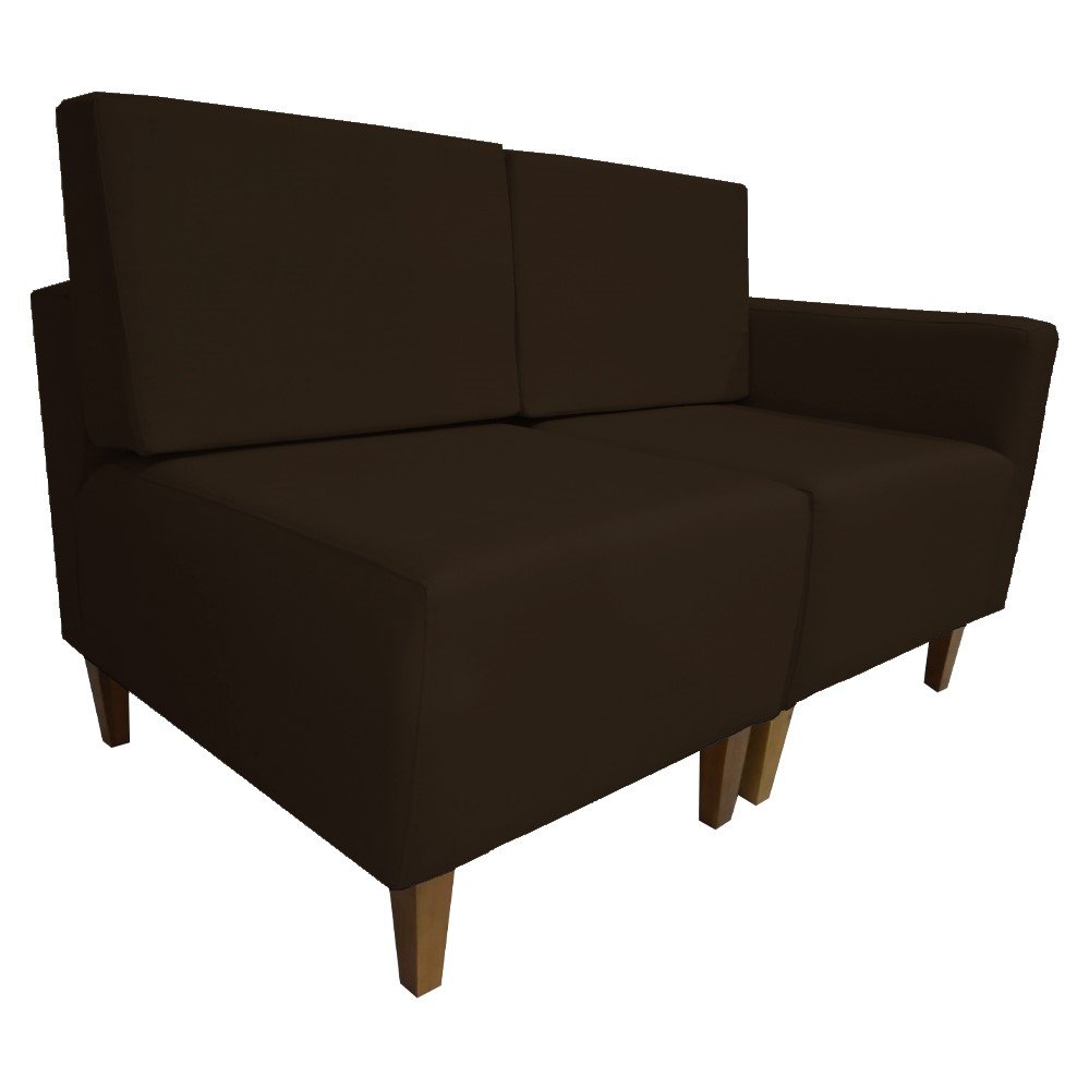Poltrona Decorativa Alicia Lado Esquerdo Suede Marrom Pés Madeira Mz Decor - 1