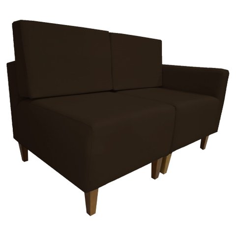 Poltrona Decorativa Alicia Lado Esquerdo Suede Marrom Pés Madeira Mz Decor