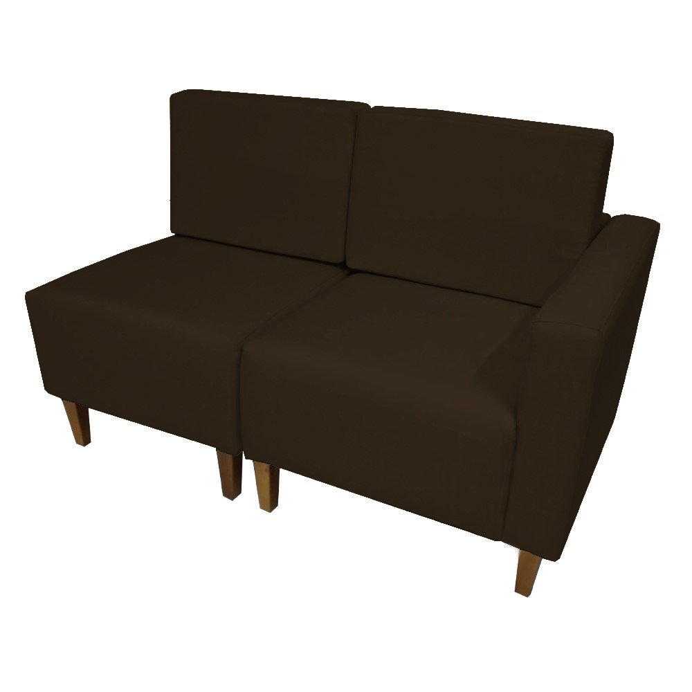 Poltrona Decorativa Alicia Lado Esquerdo Suede Marrom Pés Madeira Mz Decor - 2