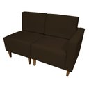Ver imagem 2 de Poltrona Decorativa Alicia Lado Esquerdo Suede Marrom Pés Madeira Mz Decor