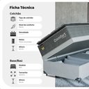 Ver imagem 3 de Cama Box Baú Solteiro + Colchão Comfort Class Pillow Top Cinza/suede Branco