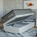 Ver imagem 1 de Cama Box Baú Solteiro + Colchão Comfort Class Pillow Top Cinza/suede Branco