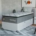 Ver imagem 7 de Cama Box Baú Solteiro + Colchão Comfort Class Pillow Top Cinza/suede Branco