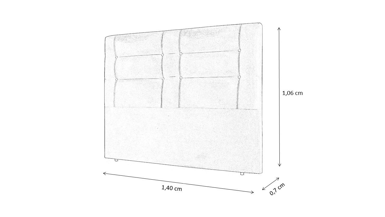 Cabeceira De Cama Box Isa Casal 140cm X 106cm Suede Cinza Mz Decor - 3