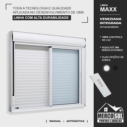 Janela Persiana Integrada Automática 220v Alumínio Preto - 120x150 - 3