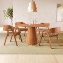 Ver imagem 1 de Conjunto Sala de Jantar Mesa Cone Amadeirada 120 cm + 4 Cadeiras Luna