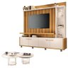 Estante Home Theater Titan Off White Cinamomo e Kit Mesa de Centro Sky Off White - Hb Móveis - 1